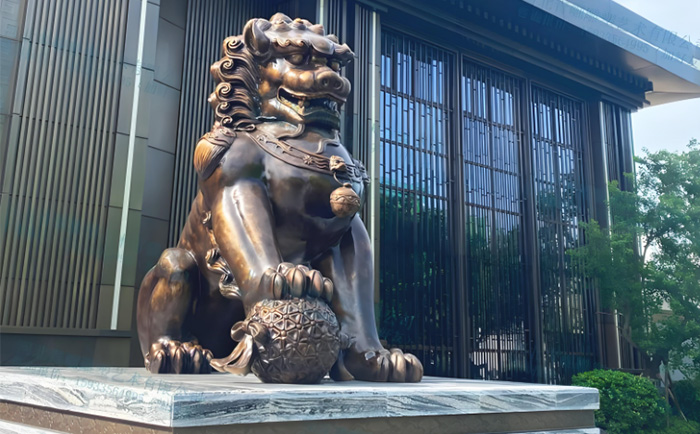 定制銅天安門(mén)獅子雕塑，致敬中華文化